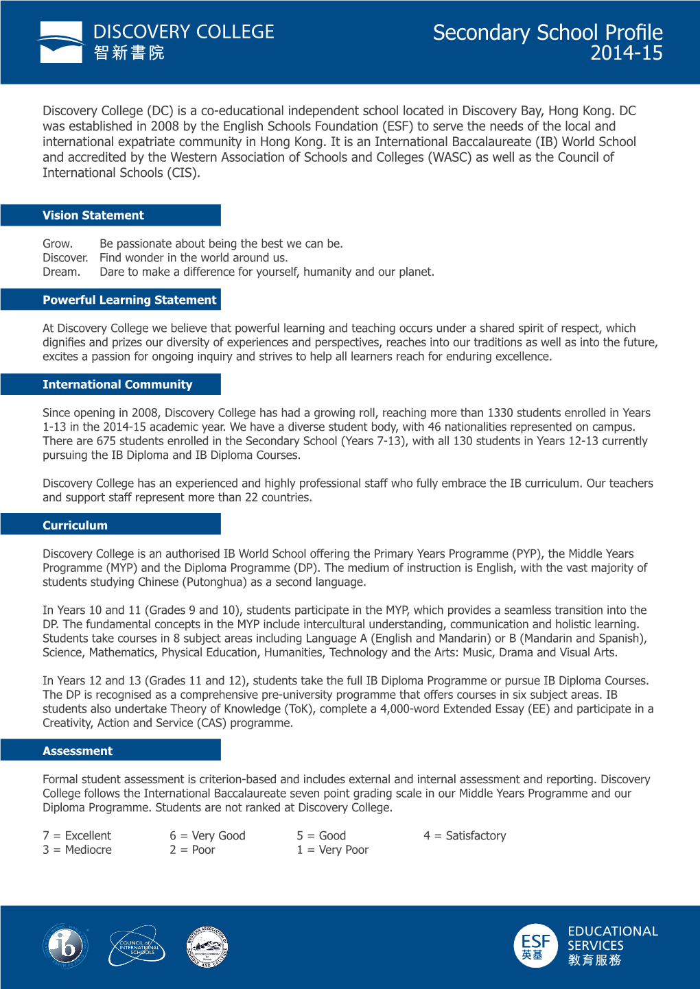 Secondary School Profile 2014-15