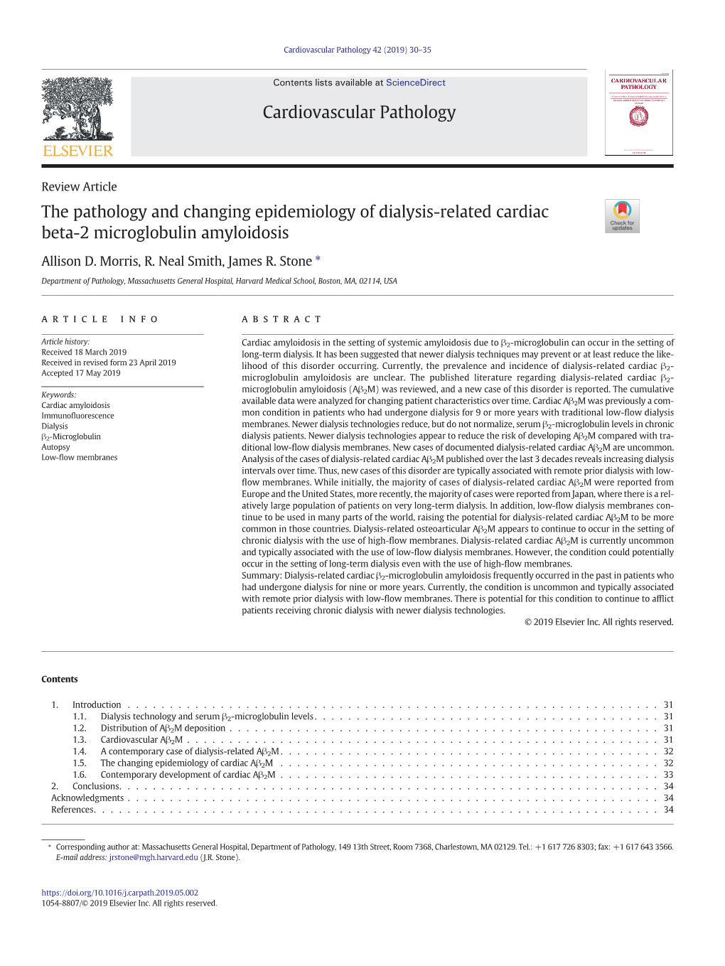 The Pathology and Changing Epidemiology of Dialysis-Related Cardiac Beta-2 Microglobulin Amyloidosis