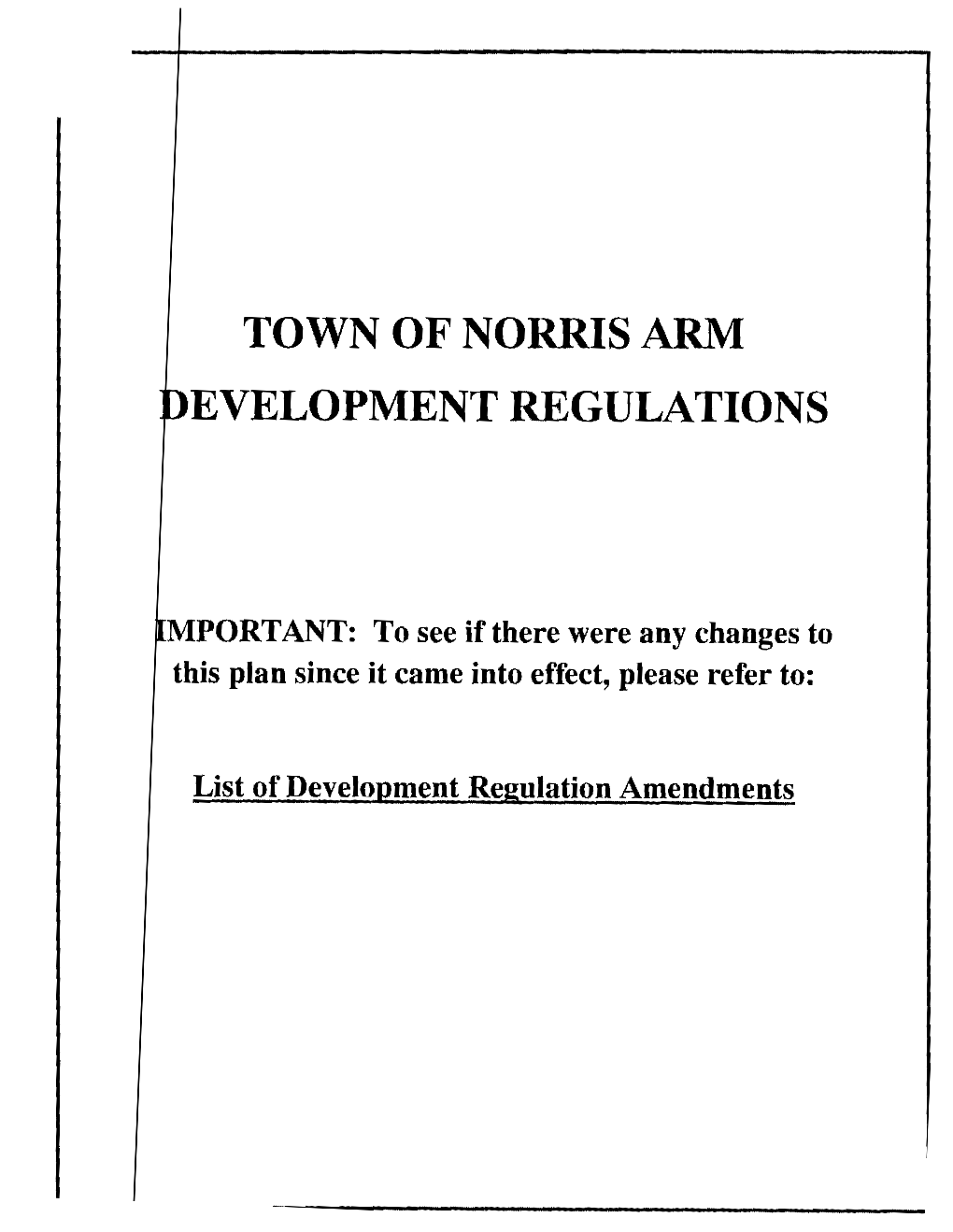 Town of Norris Arm Evelopment Regulations