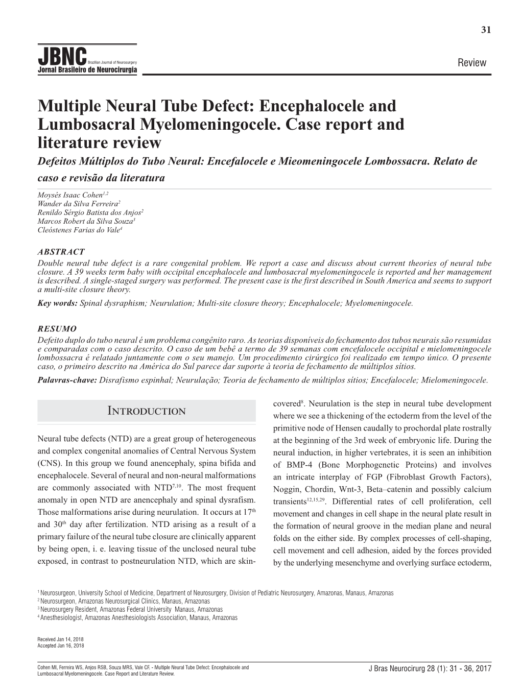 Multiple Neural Tube Defect: Encephalocele and Lumbosacral Myelomeningocele