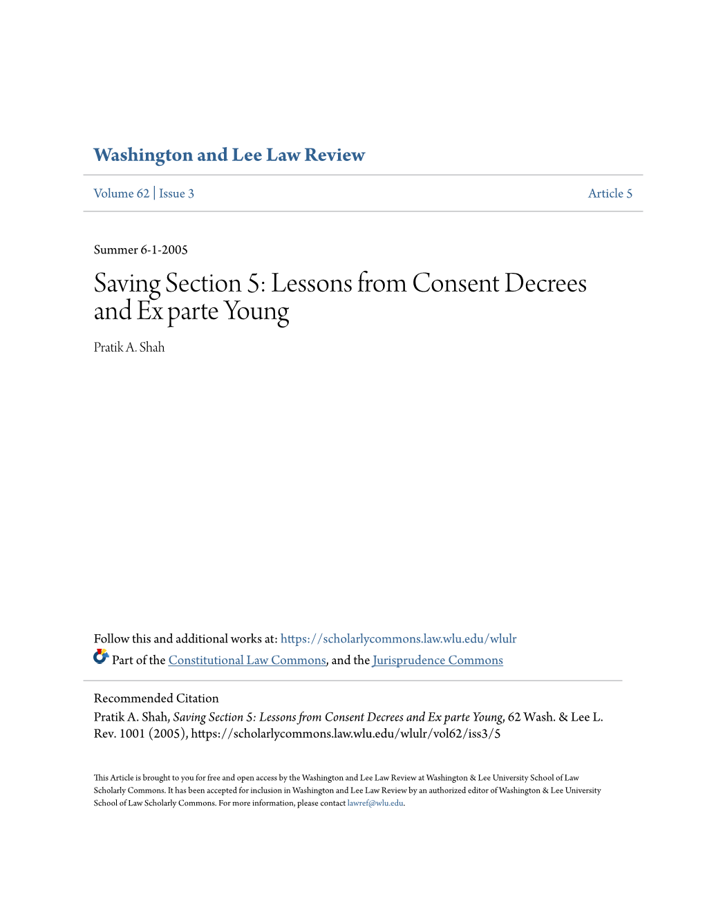 Lessons from Consent Decrees and Ex Parte Young Pratik A