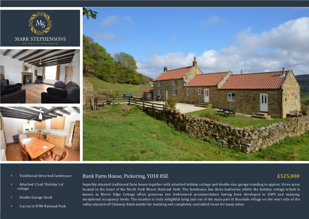 Bank Farm House, Pickering, YO18 8SE £525,000