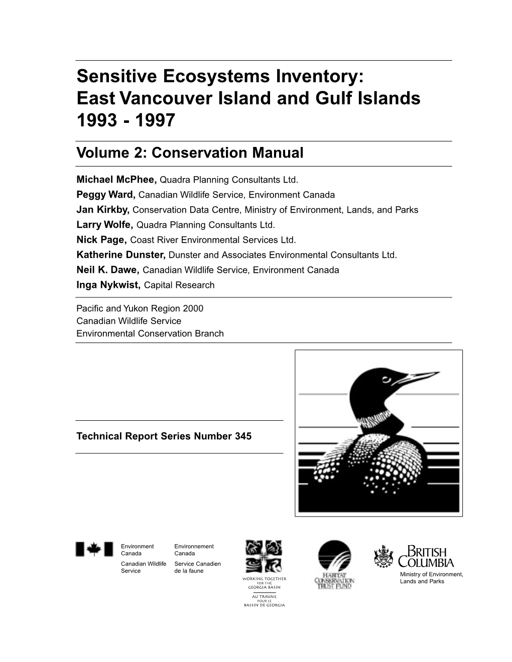 Sensitive Ecosystems Inventory: East Vancouver Island and Gulf Islands 1993 - 1997