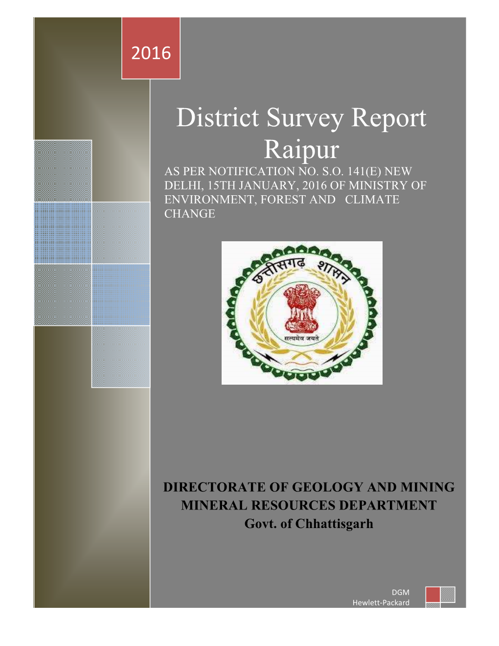 District Survey Report Raipur AS PER NOTIFICATION NO