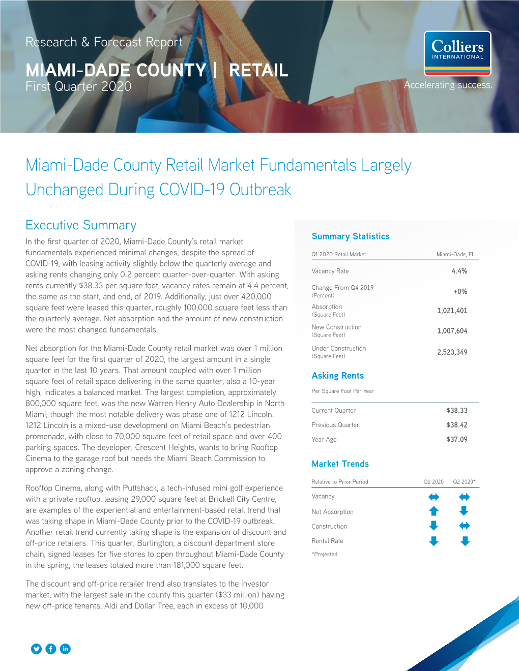 MIAMI-DADE COUNTY | RETAIL First Quarter 2020