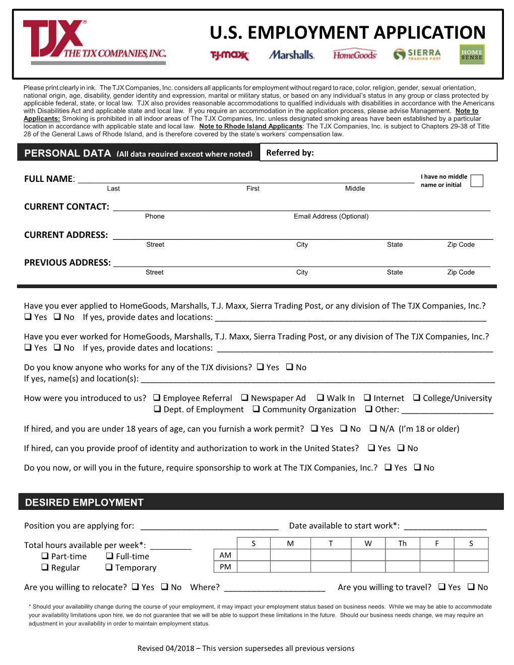 Download an Employment Application