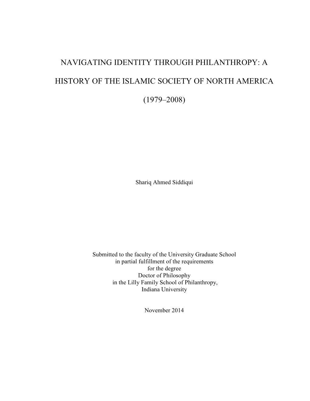 A History of the Islamic Society of North America (1979–2008)