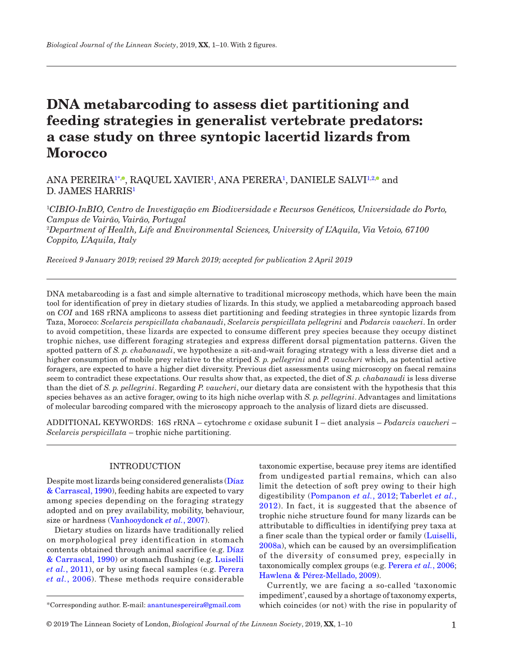 DNA Metabarcoding to Assess Diet Partitioning and Feeding Strategies in Generalist Vertebrate Predators: a Case Study on Three Syntopic Lacertid Lizards from Morocco