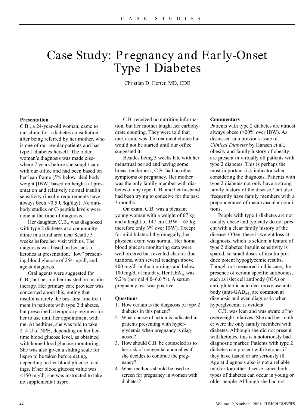 Case Study: Pregnancy and Early-Onset Type 1 Diabetes
