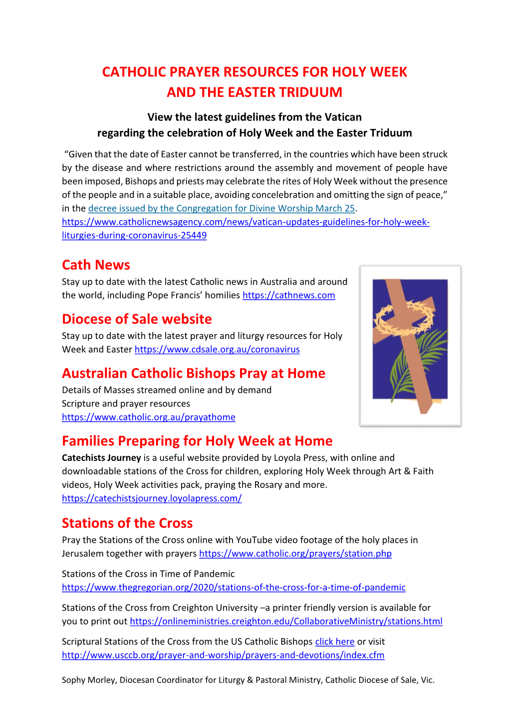 Catholic Prayer Resources for Holy Week and the Easter Triduum