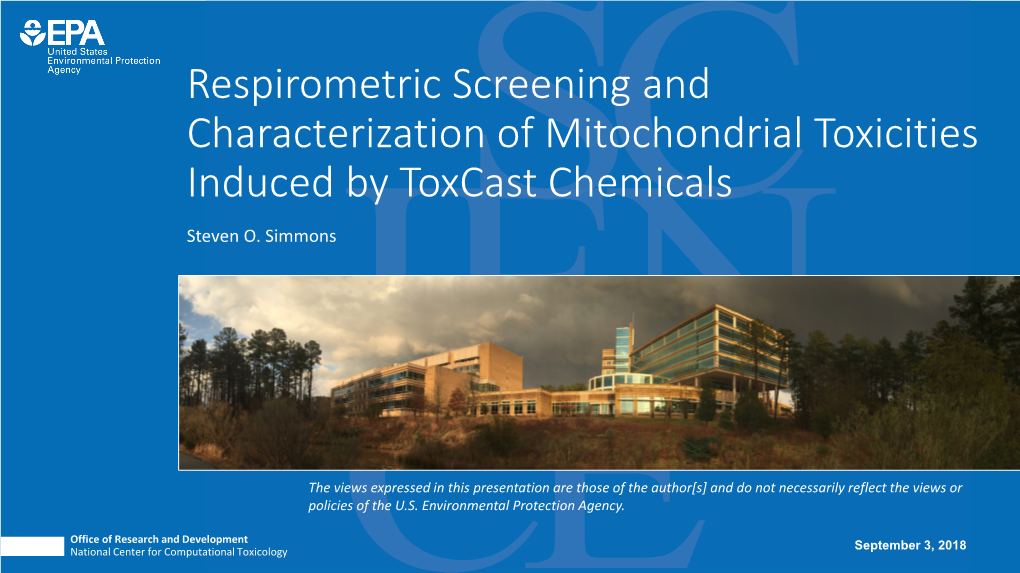 Respirometric Screening and Characterization of Mitochondrial Toxicities Induced by Toxcast Chemicals