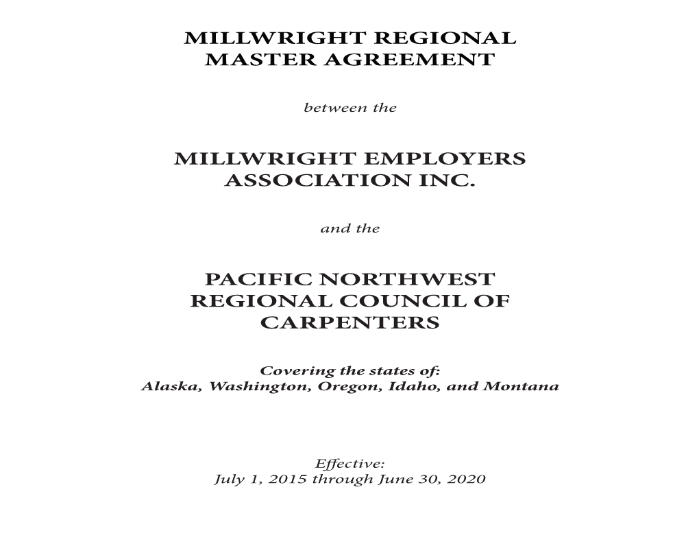 Millwright Employers Association Inc