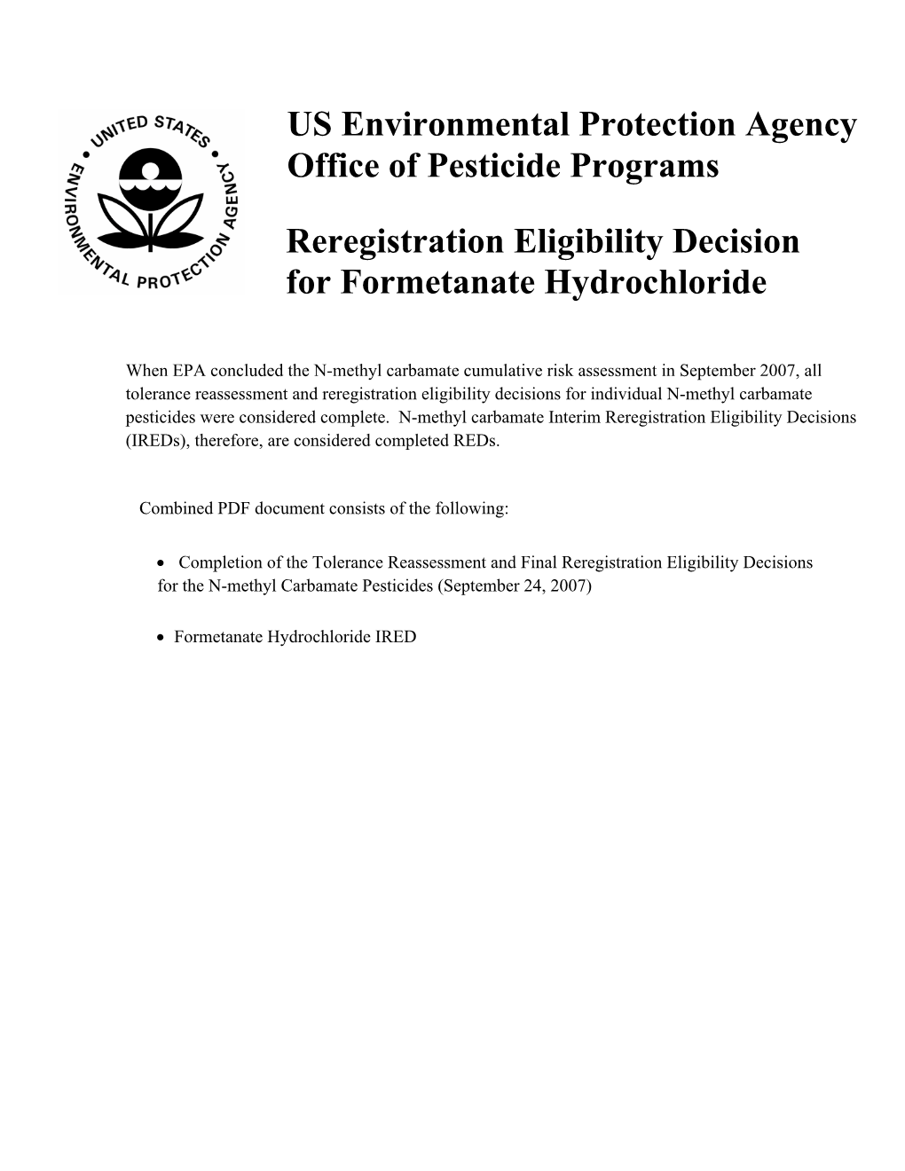 For Formetanate Hydrochloride