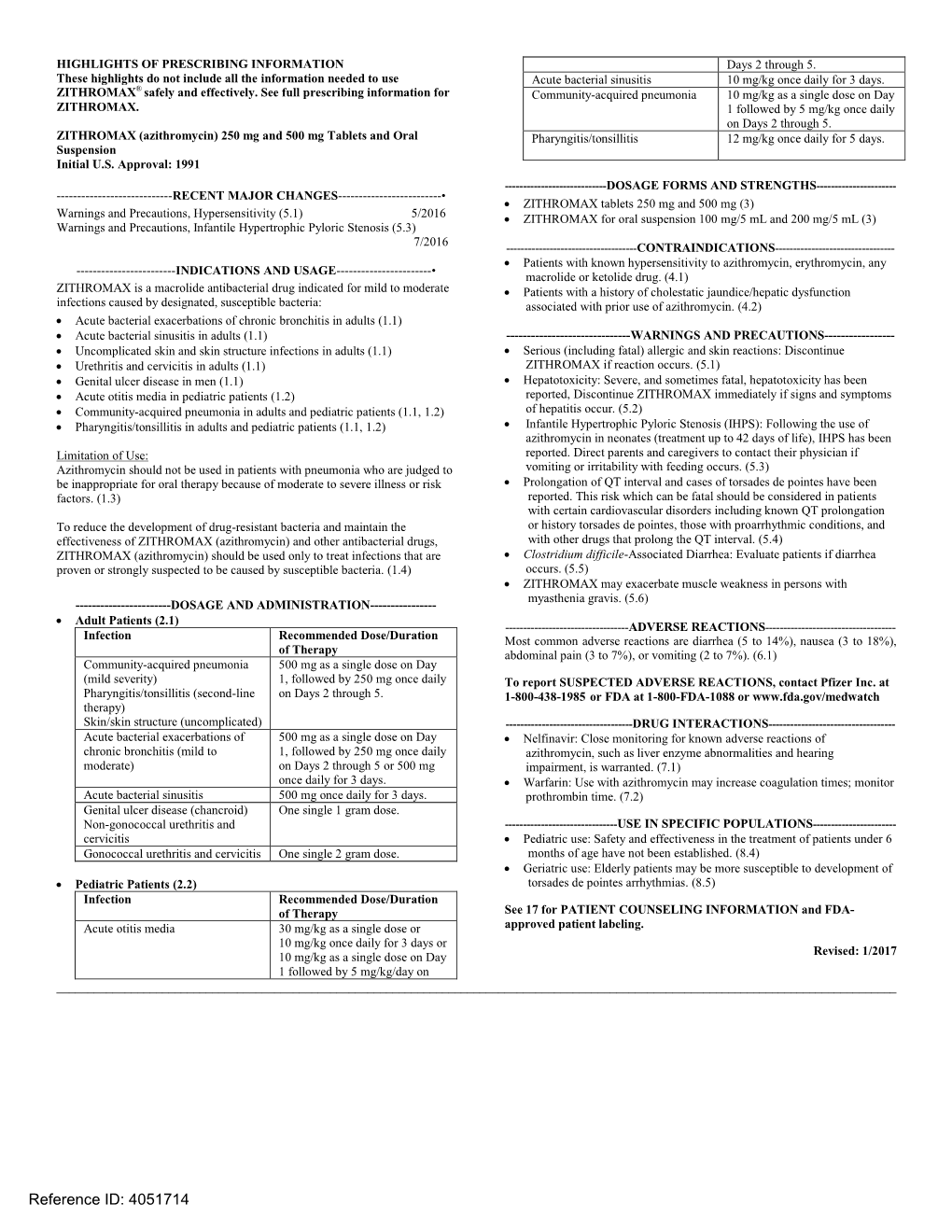 Azithromycin) 250 Mg and 500 Mg Tablets and Oral Pharyngitis/Tonsillitis 12 Mg/Kg Once Daily for 5 Days