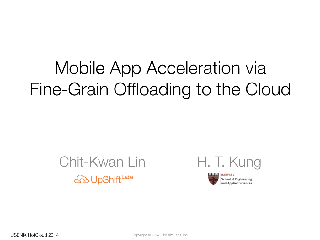 Mobile App Acceleration Via Fine-Grain Offloading to the Cloud