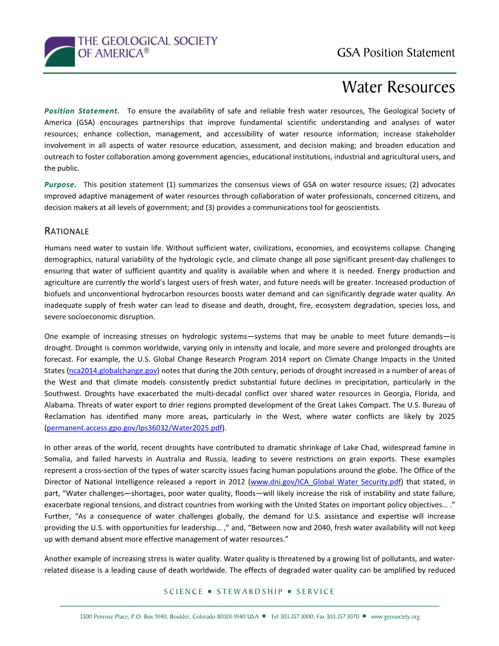 Water Resources