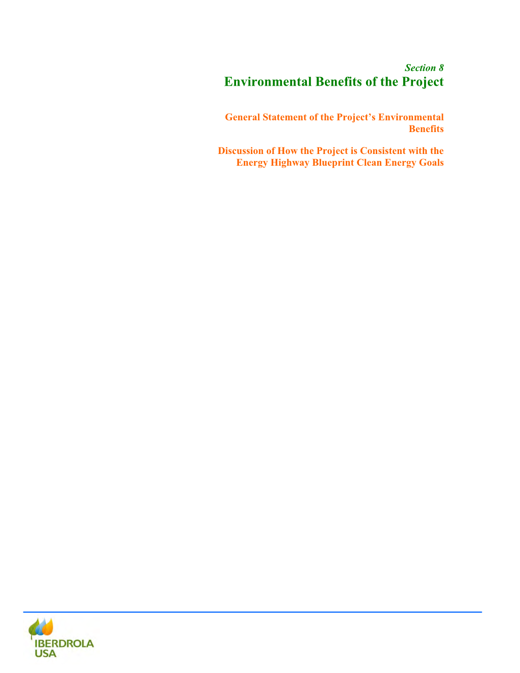 Environmental Benefits of the Project