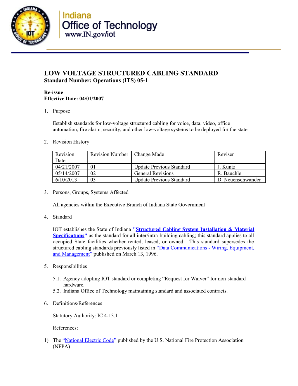 Low Voltage Structured Cabling Standard