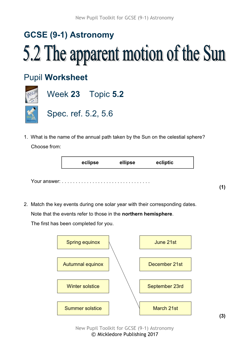 5.2 the Apparent Motion of The