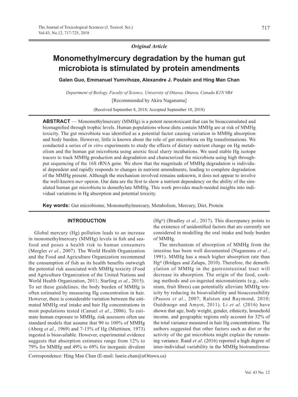 The Journal of Toxicological Sciences (J