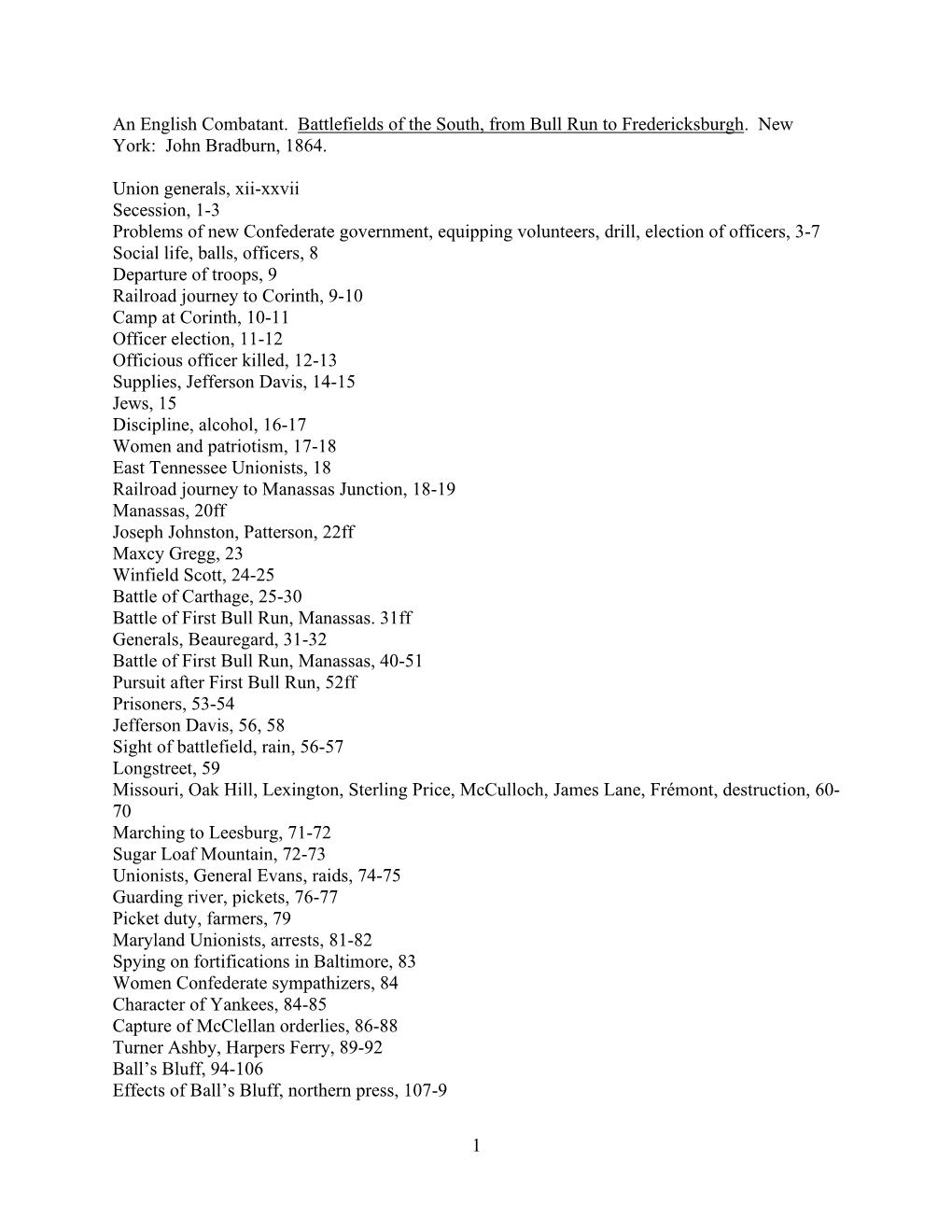 1 an English Combatant. Battlefields of the South, from Bull Run To