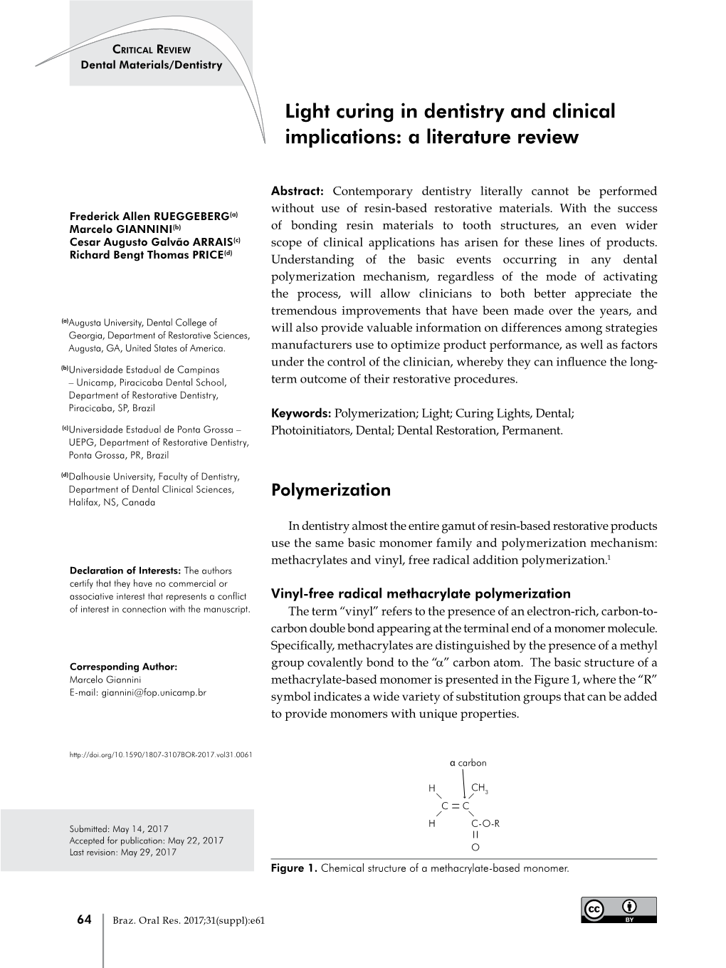 Light Curing in Dentistry and Clinical Implications: a Literature Review