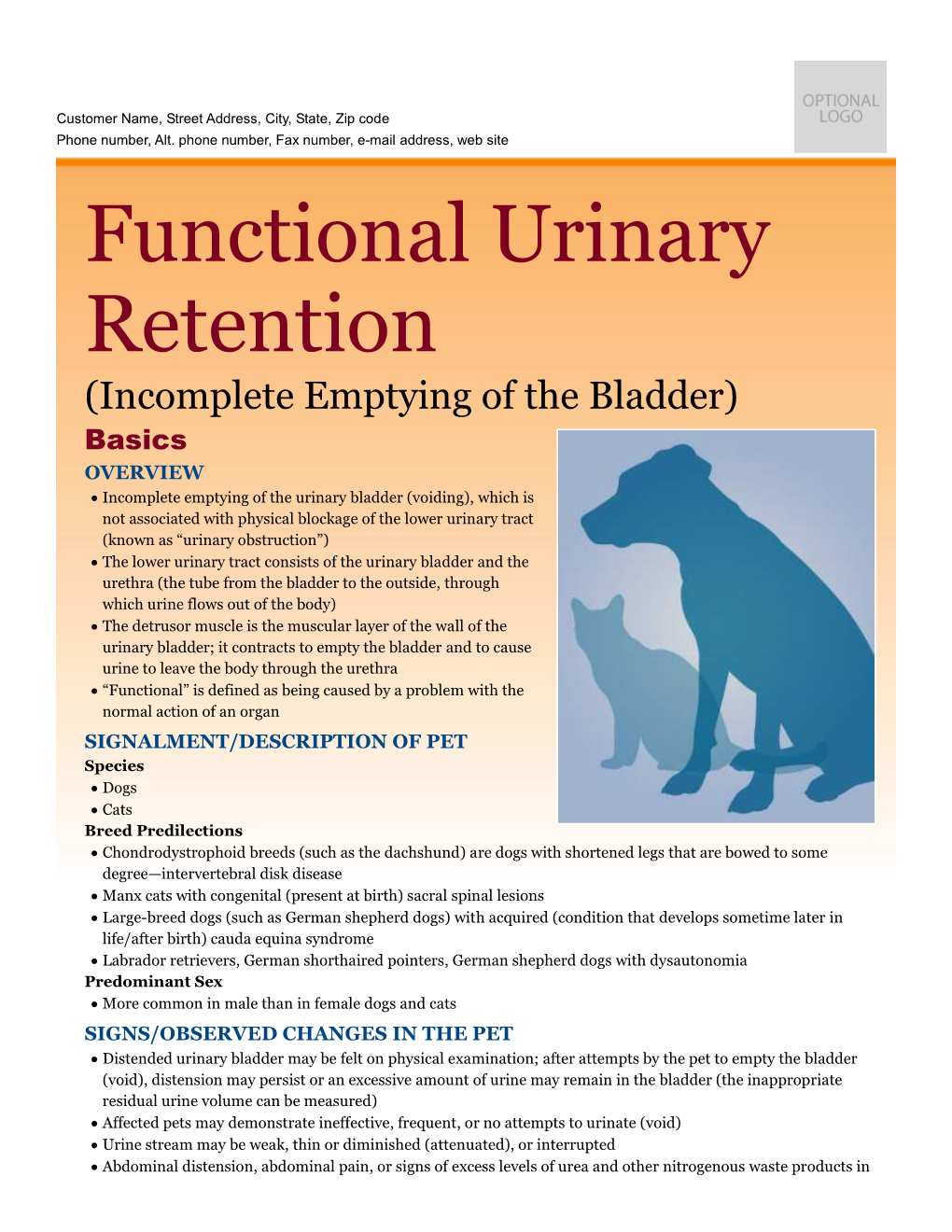 Functional Urinary Retention