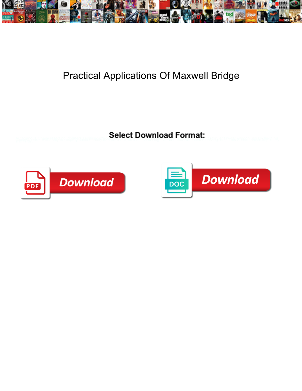 Practical Applications of Maxwell Bridge