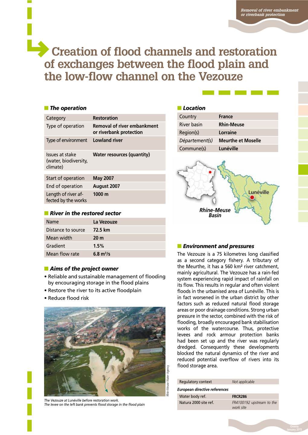 Creation of Flood Channels and Restoration of Exchanges Between the Flood Plain and the Low-Flow Channel on the Vezouze