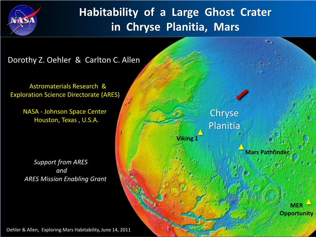 Habitability of a Large Ghost Crater in Chryse Planitia, Mars