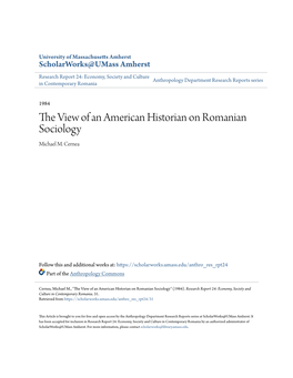 The View of an American Historian on Romanian Sociology