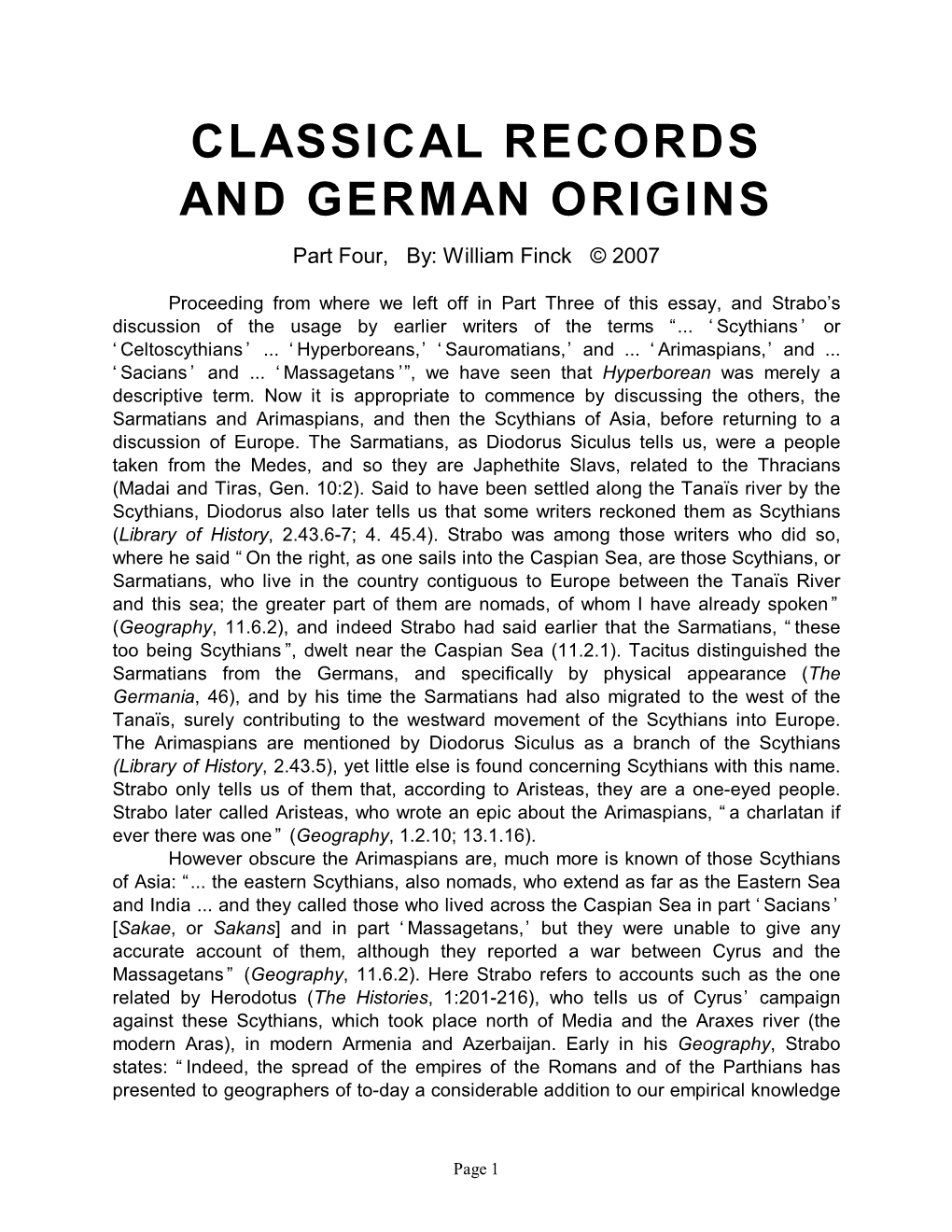 Classical Records and German Origins, Part 4