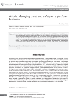 Airbnb: Managing Trust and Safety on a Platform Business