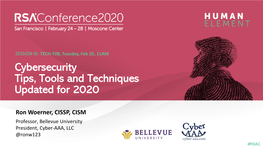 Cybersecurity Tips, Tools and Techniques Updated for 2020