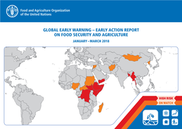 Global Early Warning – Early Action Report on Food Security and Agriculture January – March 2018