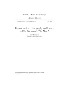 Reconstruction: Photography and History in EL Doctorow's