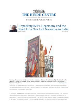 Unpacking BJP's Hegemony and the Need for a New Left Narrative in India