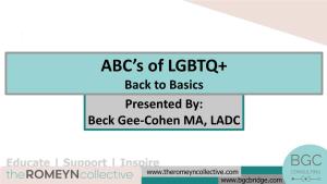 ABC's of LGBTQ+