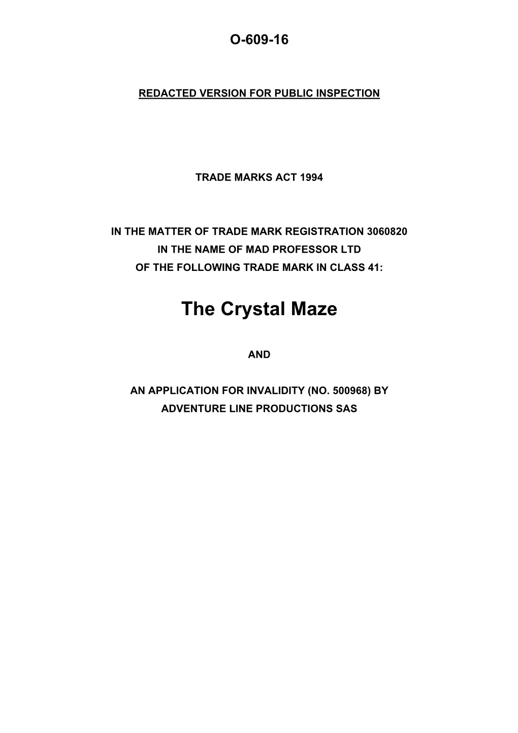 The Crystal Maze