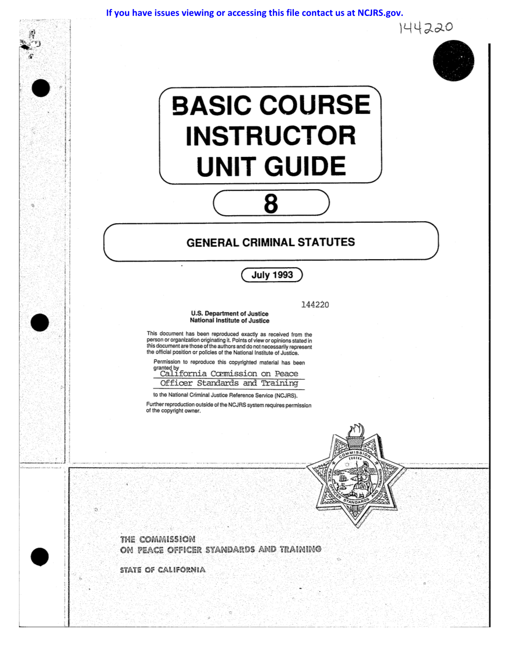 Basic Course Instructor Unit Guide