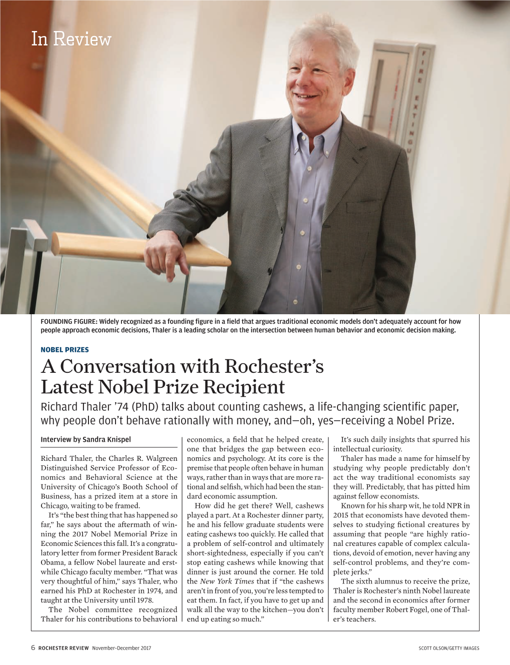 In Review a Conversation with Rochester's Latest Nobel Prize