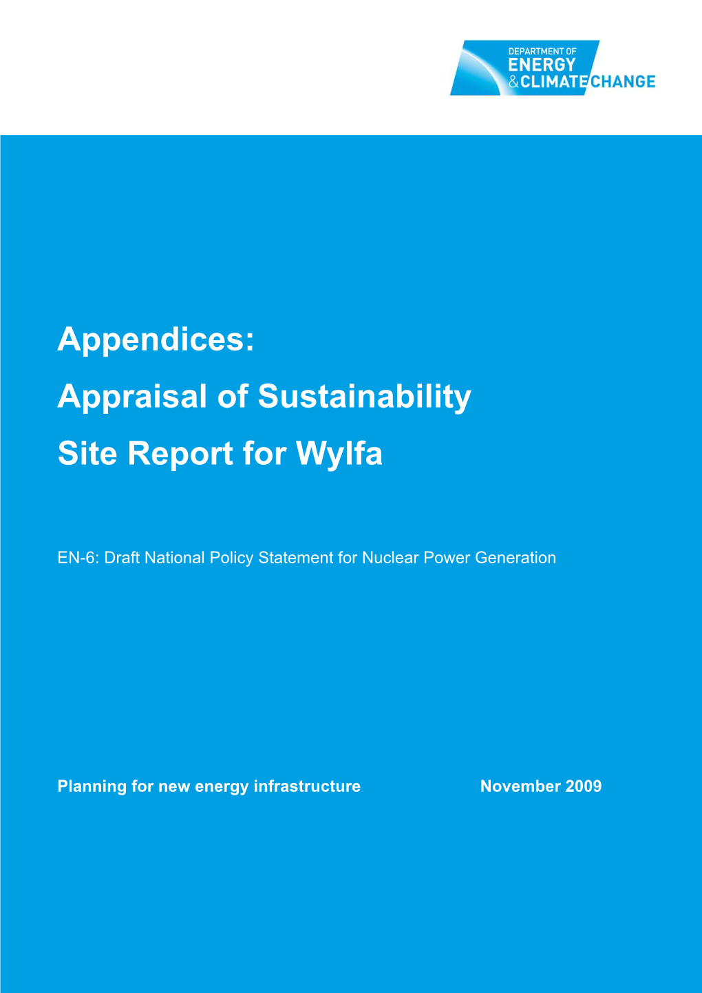 Appendices: Appraisal of Sustainability Site Report for Wylfa