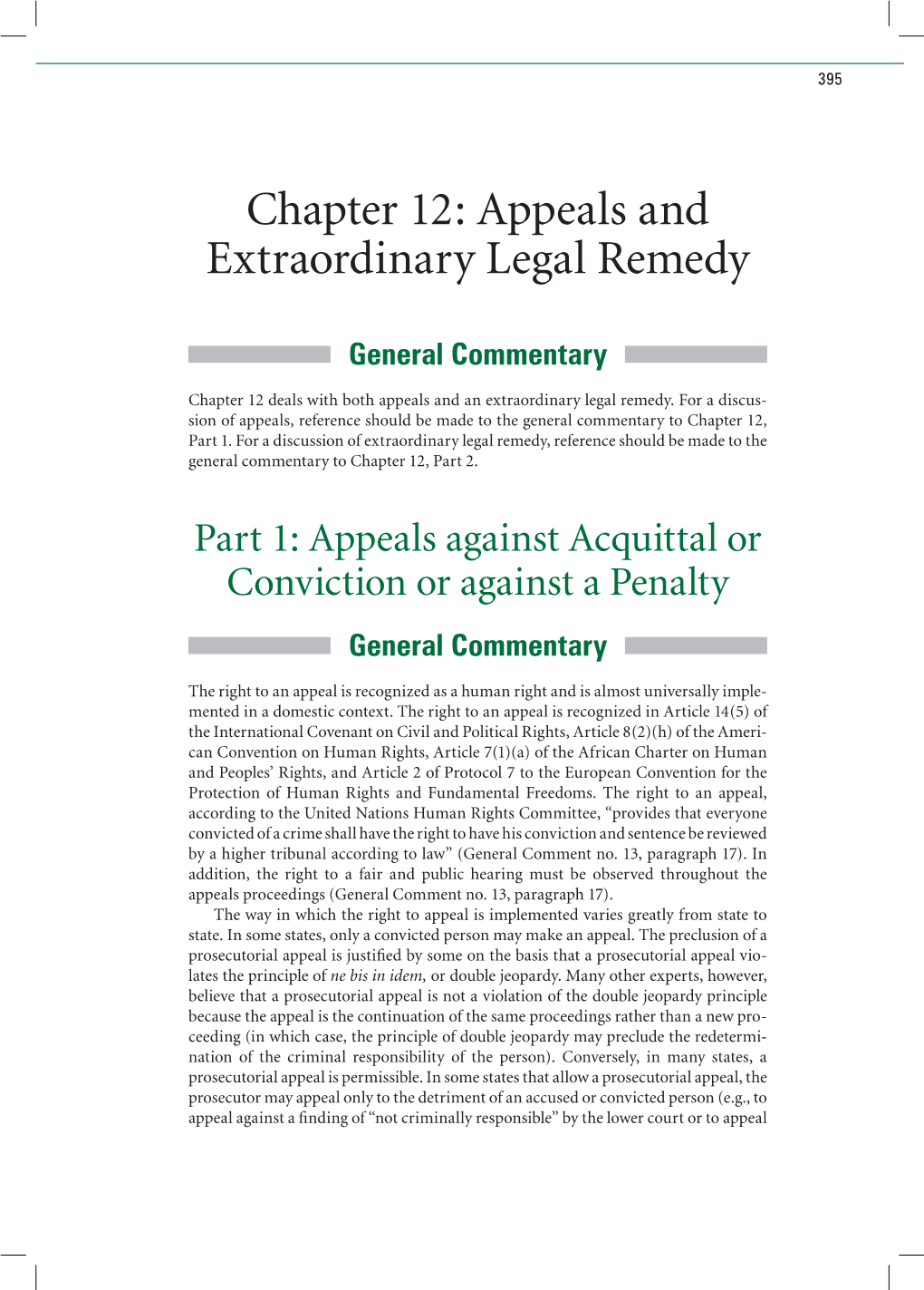 Chapter 12: Appeals and Extraordinary Legal Remedy