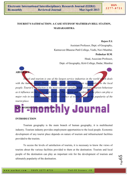 Electronic International Interdisciplinary Research Journal (EIIRJ) ISSN 2277- 8721 Bi-Monthly Reviewed Journal Mar/April 2013