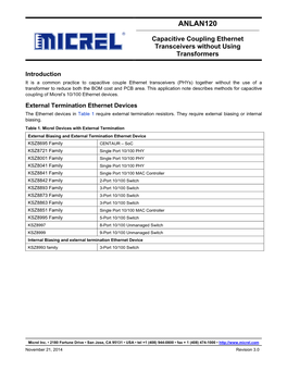 Capacitive Coupling Ethernet Transceivers Without Using Transformers