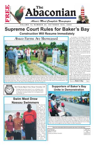 Supreme Court Rules for Baker's