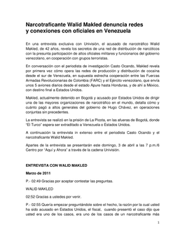 Narcotraficante Walid Makled Denuncia Redes Y Conexiones Con Oficiales En Venezuela