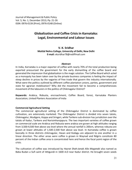 Globalization and Coffee Crisis in Karnataka: Legal, Environmental and Labour Issues