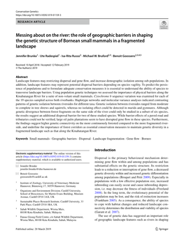 The Role of Geographic Barriers in Shaping the Genetic Structure of Bornean Small Mammals in a Fragmented Landscape