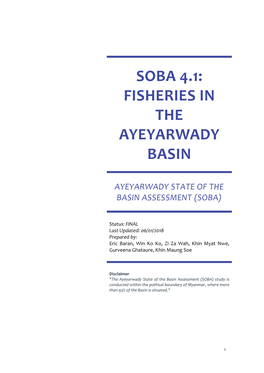 Soba 4.1: Fisheries in the Ayeyarwady Basin